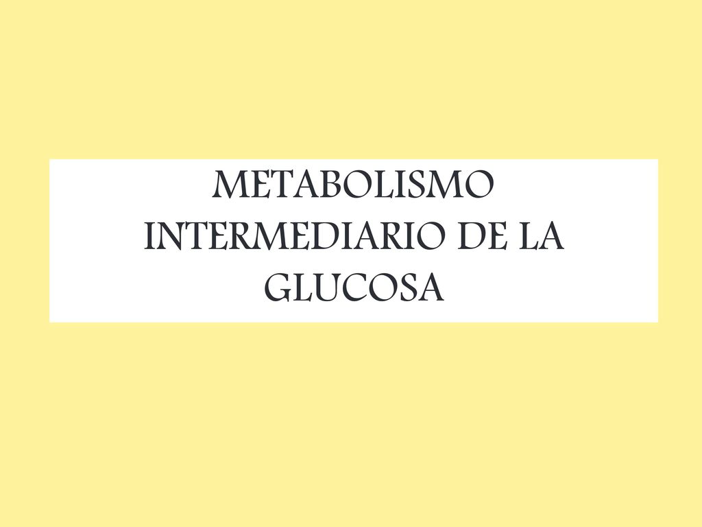La metabolismo glucosa de